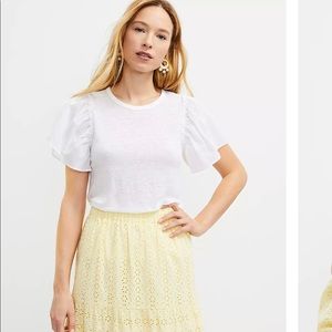 Mixed Media Flutter Sleeve Top